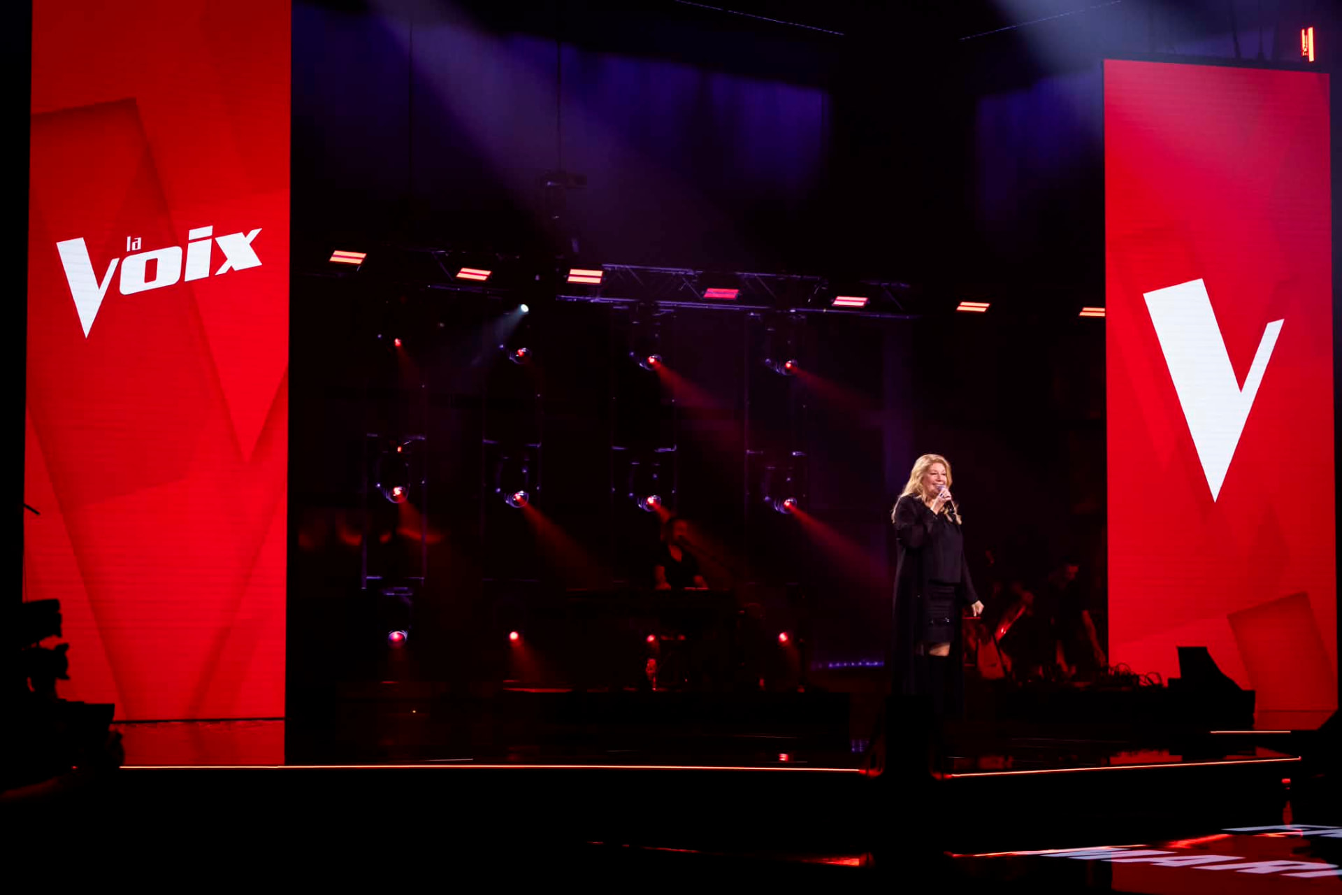 Valérie Garon sur le plateau de La Voix